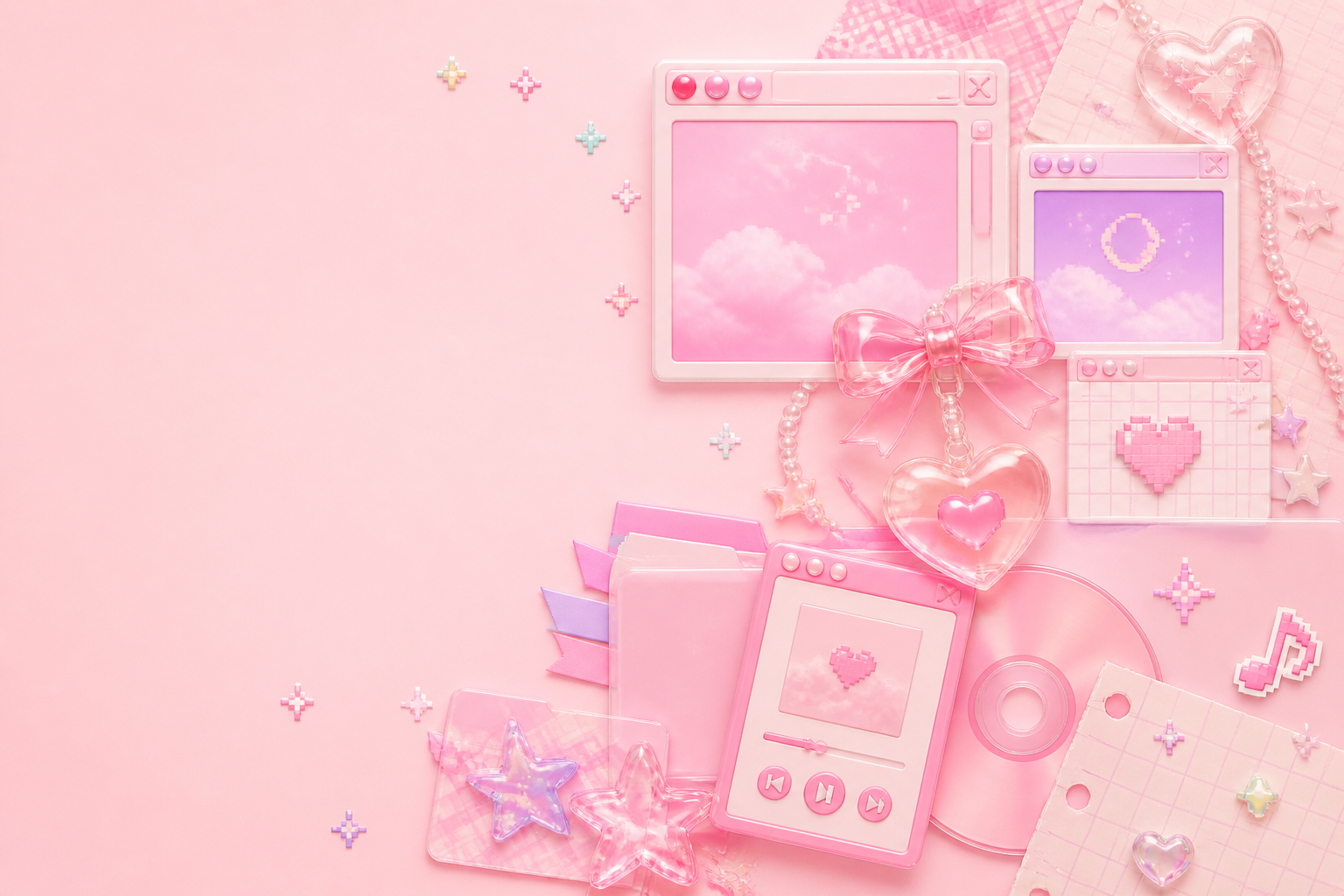 Pinkroom playful Y2K Carrd profile preview